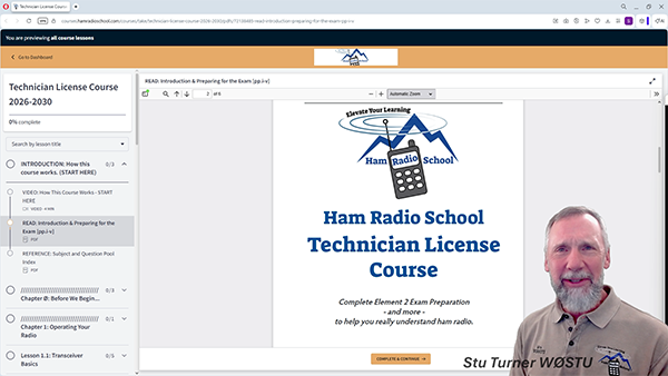 Stu Turner WØSTU — click to watch course overview