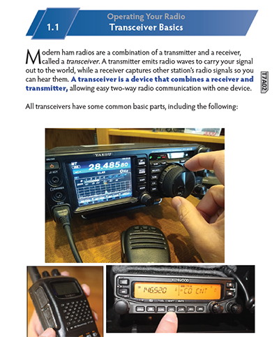 Technician course eBook example page