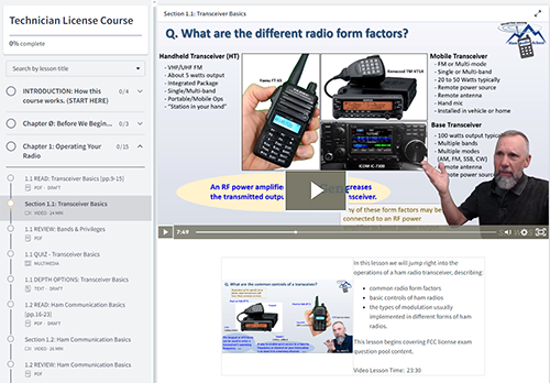 Technician course video lesson